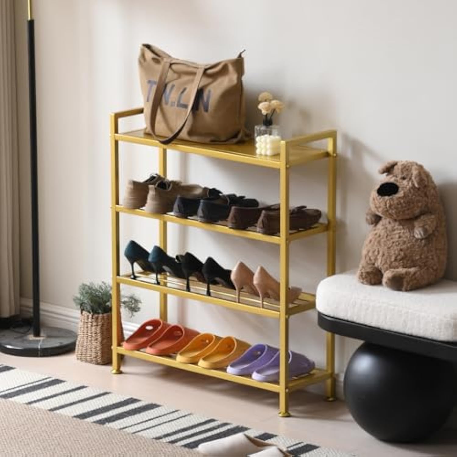 حامل الأحذية المنزلية المعدنية متعدد الطبقات للقاعة المنزلية