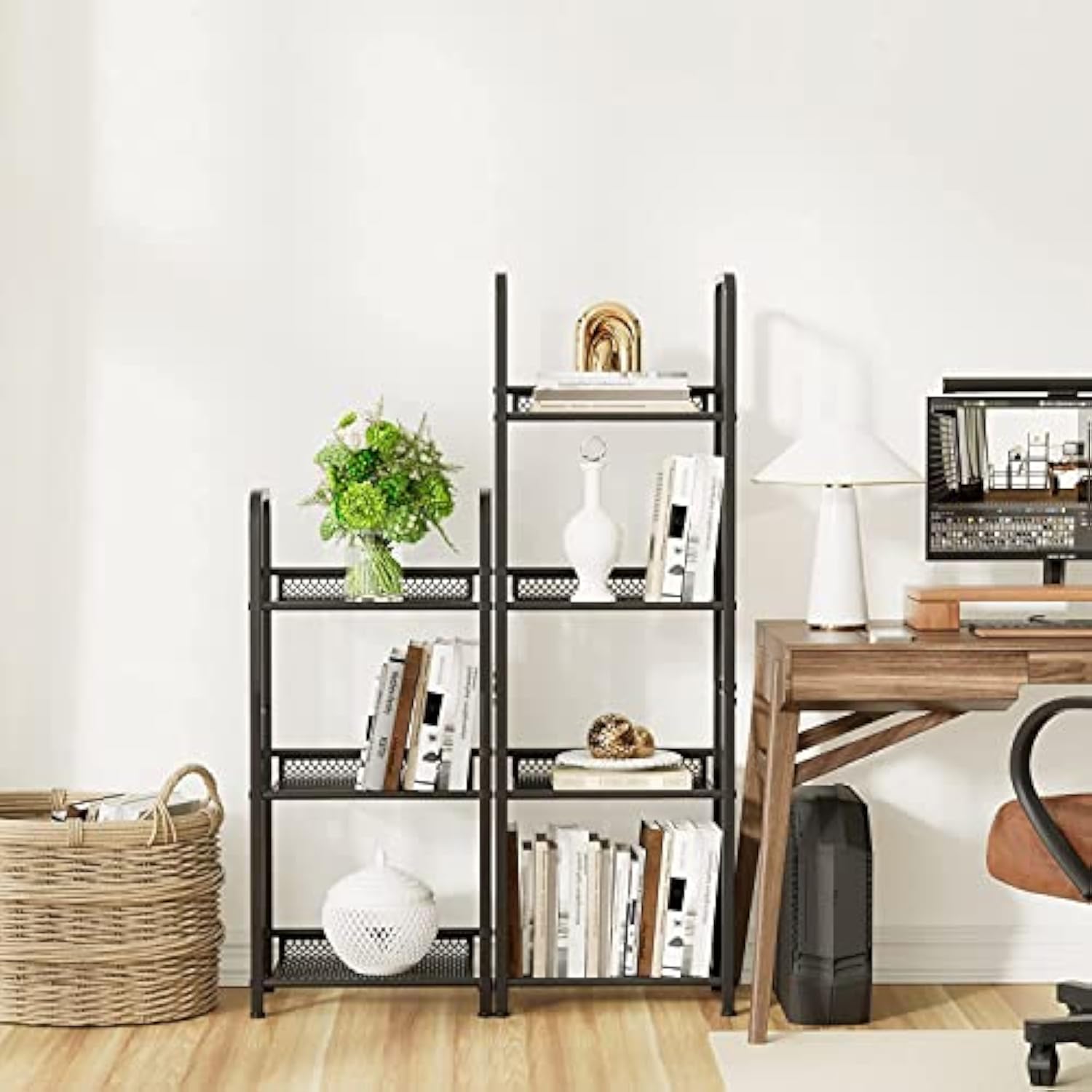 مخزن مستقل الرفوف المعدنية كتب لغرفة المعيشة