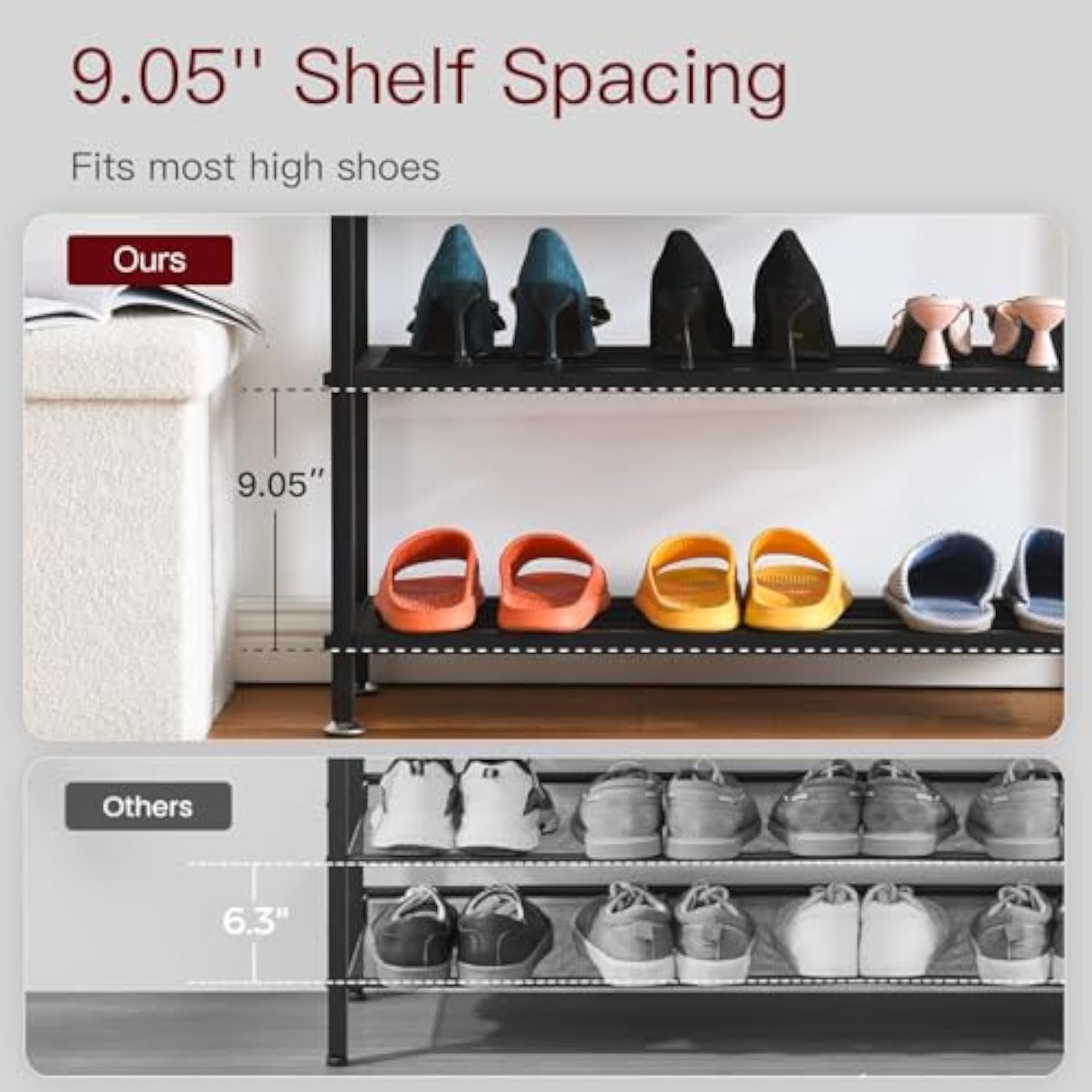 حامل الأحذية المنزلية المعدنية متعدد الطبقات للقاعة المنزلية