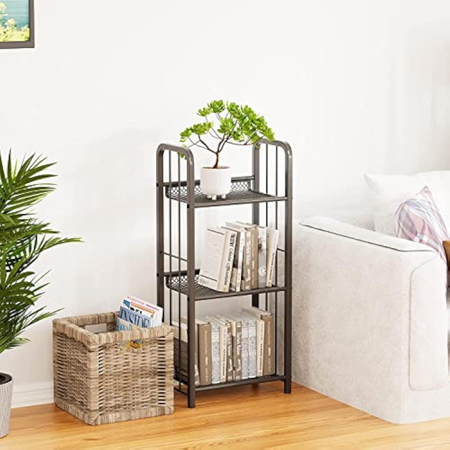 مخزن مستقل الرفوف المعدنية كتب لغرفة المعيشة