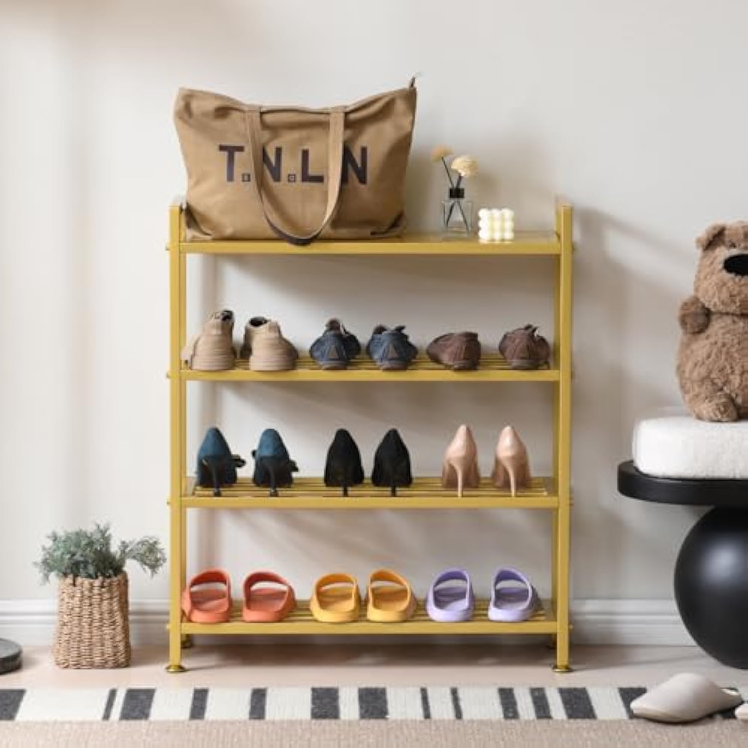 حامل الأحذية المنزلية المعدنية متعدد الطبقات للقاعة المنزلية