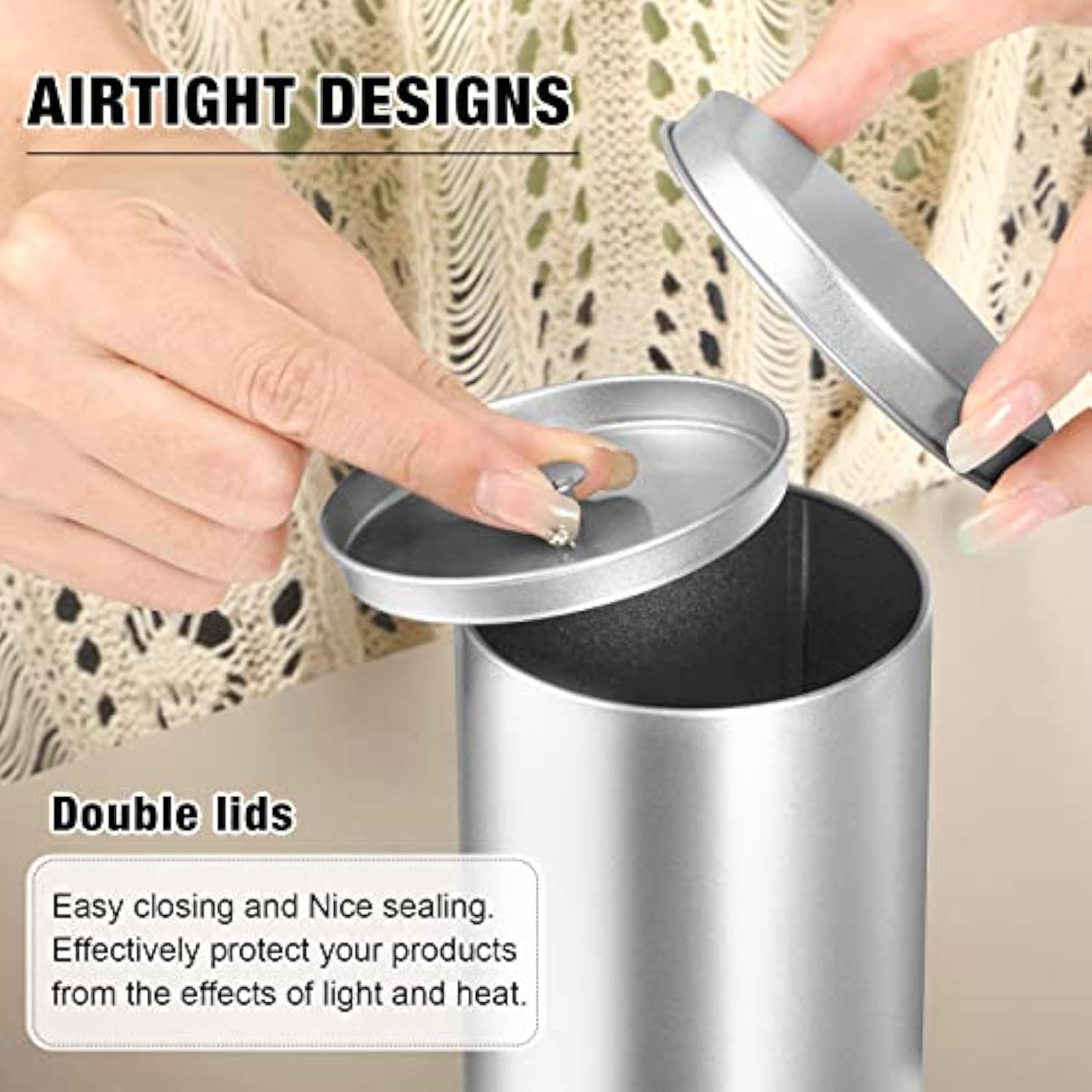 علب القهوة المعدنية المستديرة الصغيرة الفارغة لشاي فضفاض