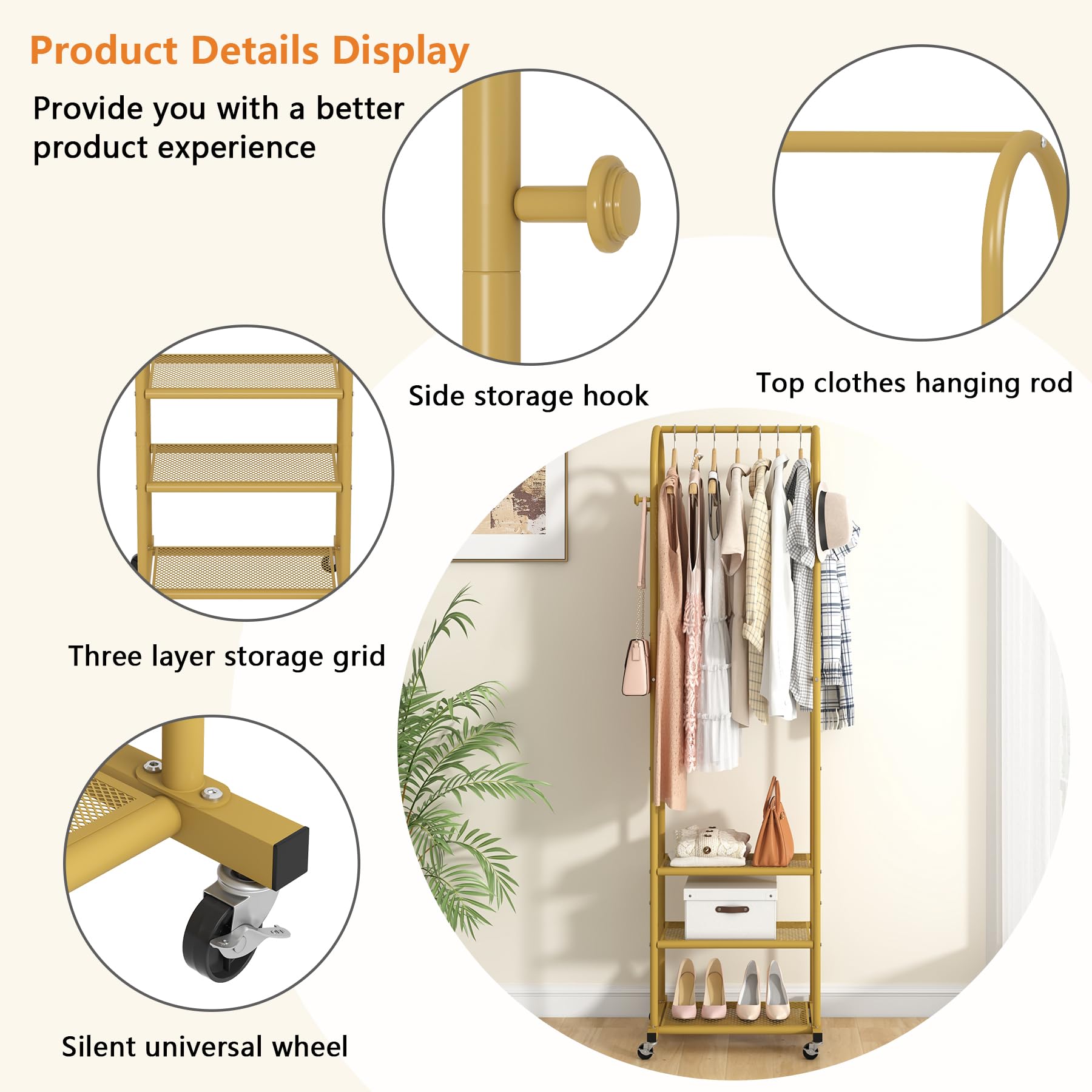 رصيف تخزين المعادن الذهبية متعدد الطبقات الملابس الرقيقة