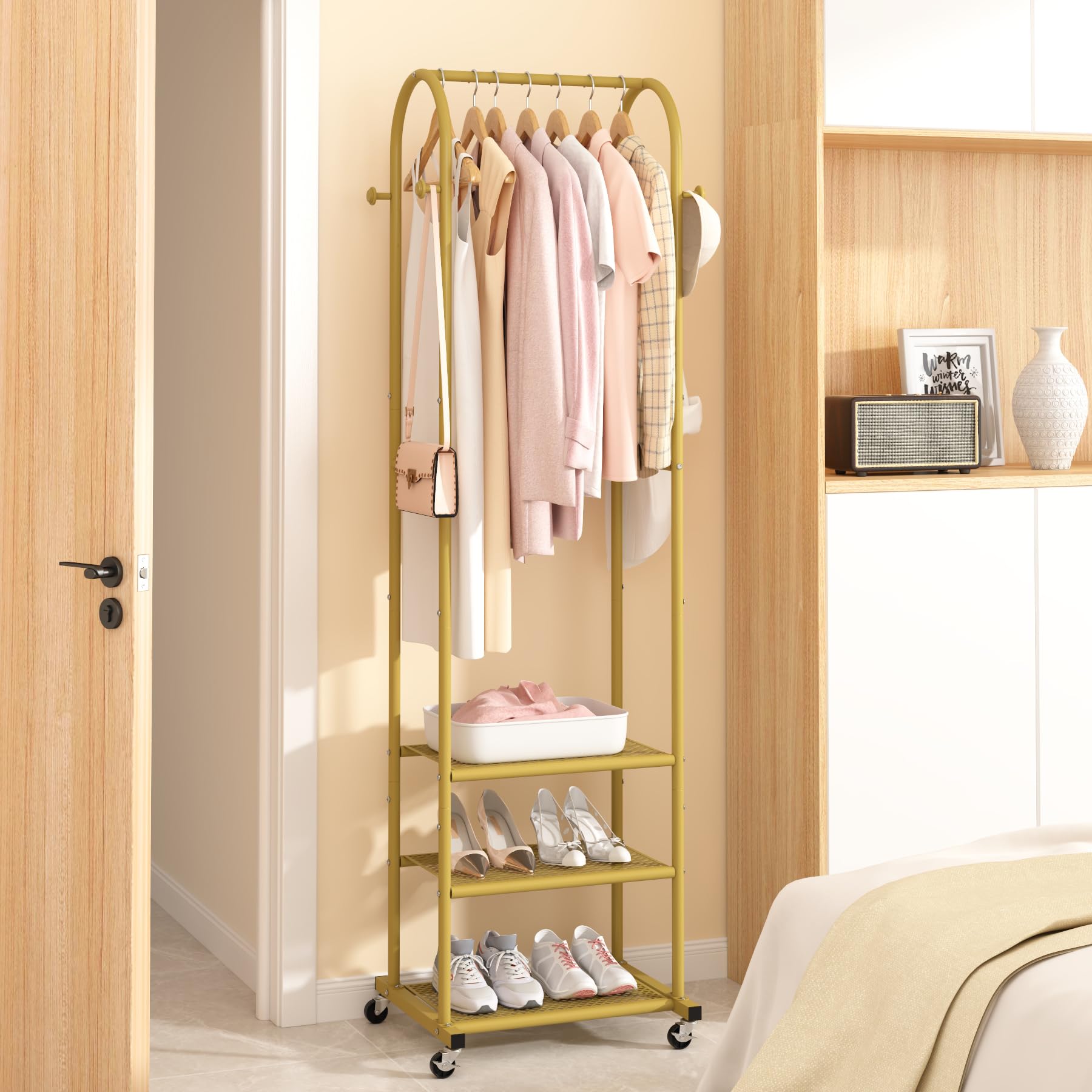 رصيف تخزين المعادن الذهبية متعدد الطبقات الملابس الرقيقة